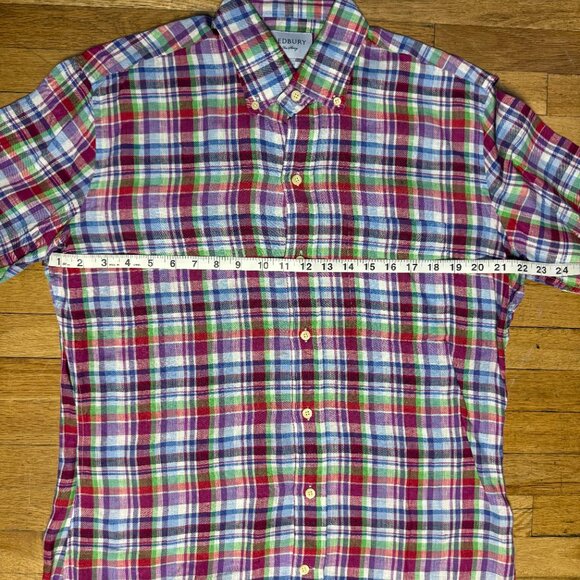 Ledbury Mens Red Madris Plaid Long Sleeve Button Down Shirt Size Large - Picture 6 of 8